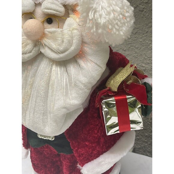 VTG Holiday Seasons Fiber Optic Santa 22” Toy Bag Lights Up Multi Color Tested - Picture 7 of 16